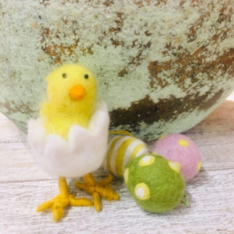 Hatching Chick &#8211; Handmade Felt Standing Decoration