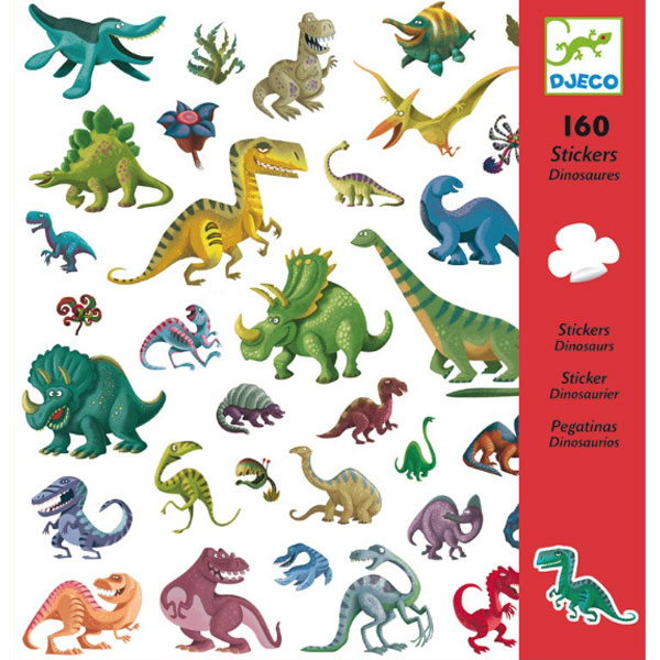 Dinosaur Stickers Stylish 160 Sticker Pack Various By Djeco