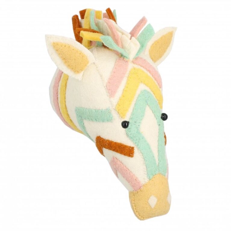 Mini Pastel Zebra Head Wall Decoration