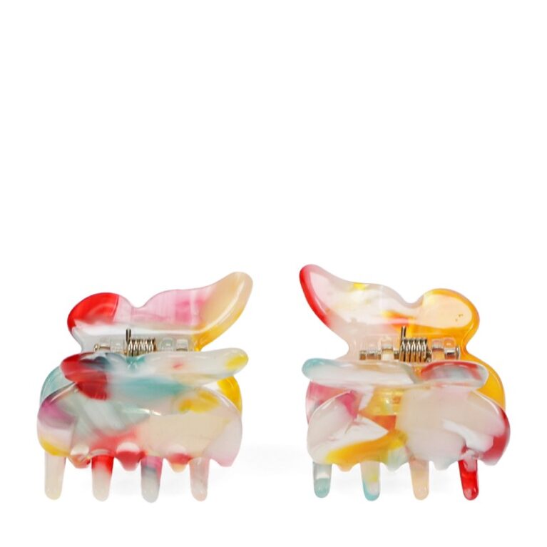 Multi Coloured Butterflies &#8211; Pair Of Claw Hair Clips