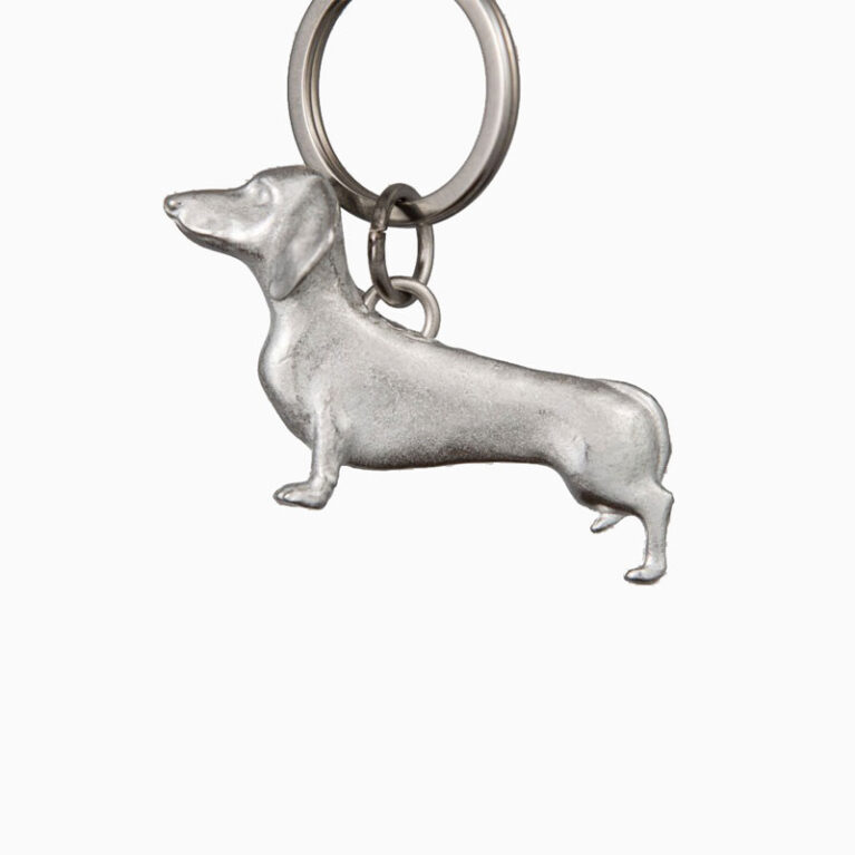 Handmade Fine Cast Pewter Keyring &#8211; Dachshund