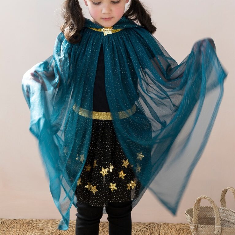 Children&#8217;s Glitter Cape In Blue 3+