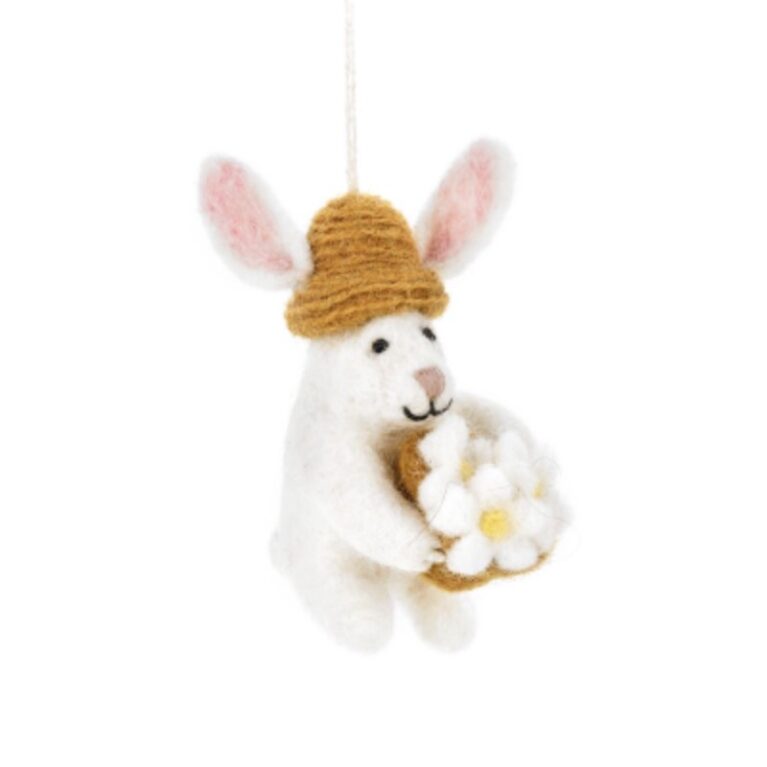 Darcy Bunny &#8211; Handmade Felt Hanging Decoration