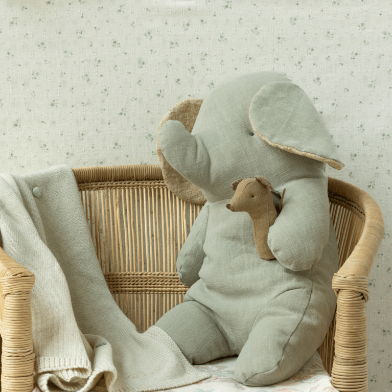 Mouse Rattle Toy In Light Umber By Maileg 0+