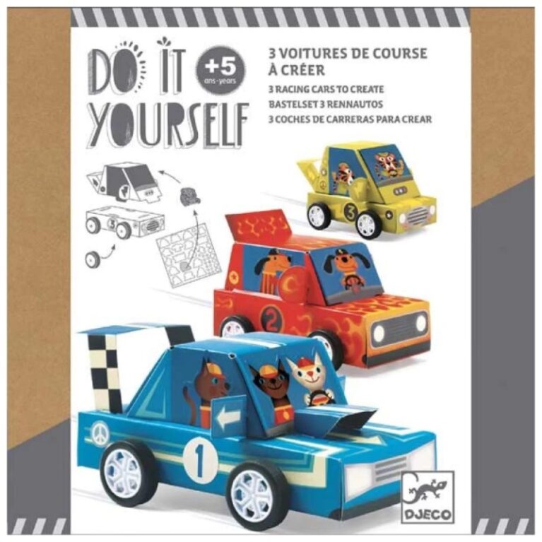 Do It Yourself 3 Racing Cars To Create By Djeco 5+