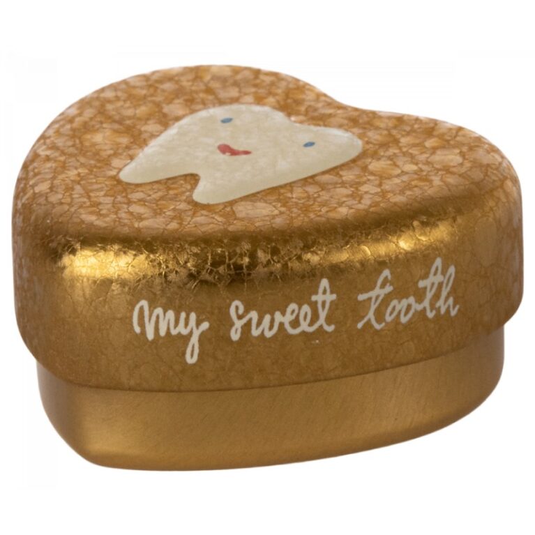 Heart Shaped Tooth Box In Gold By Maileg