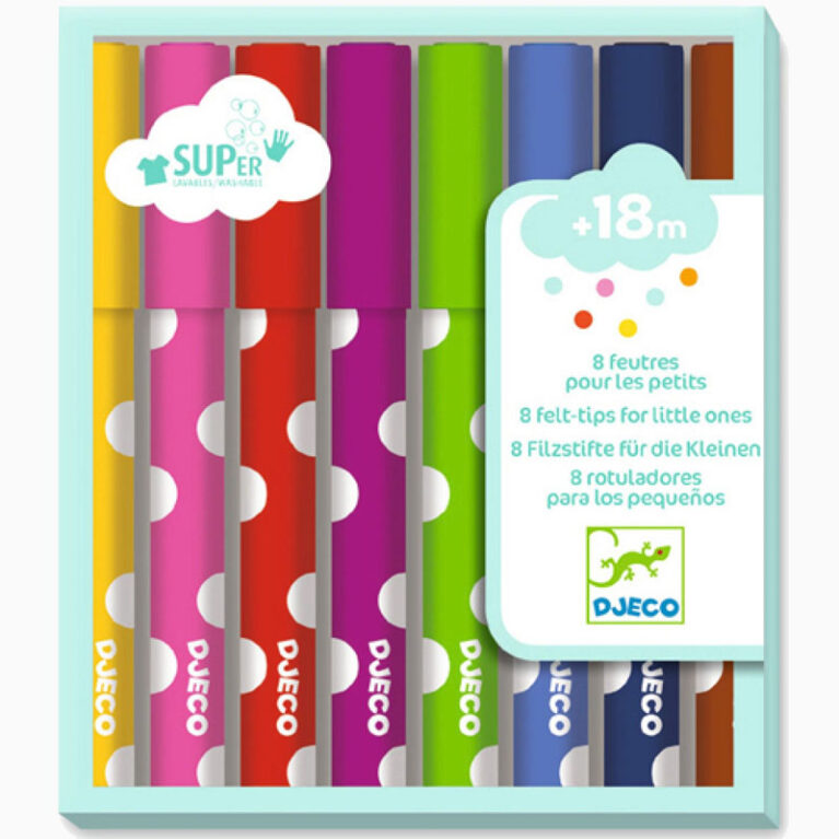 Pack Of 8 Felt Top Pens For Little Ones 18m+