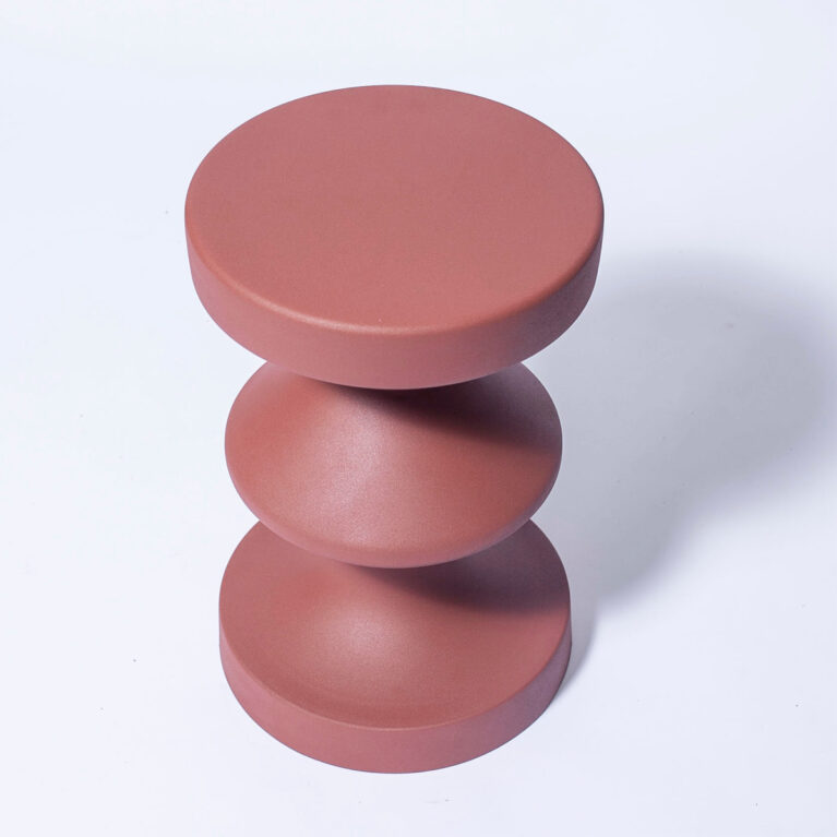 Rust Orange Metal Barbell Side Table