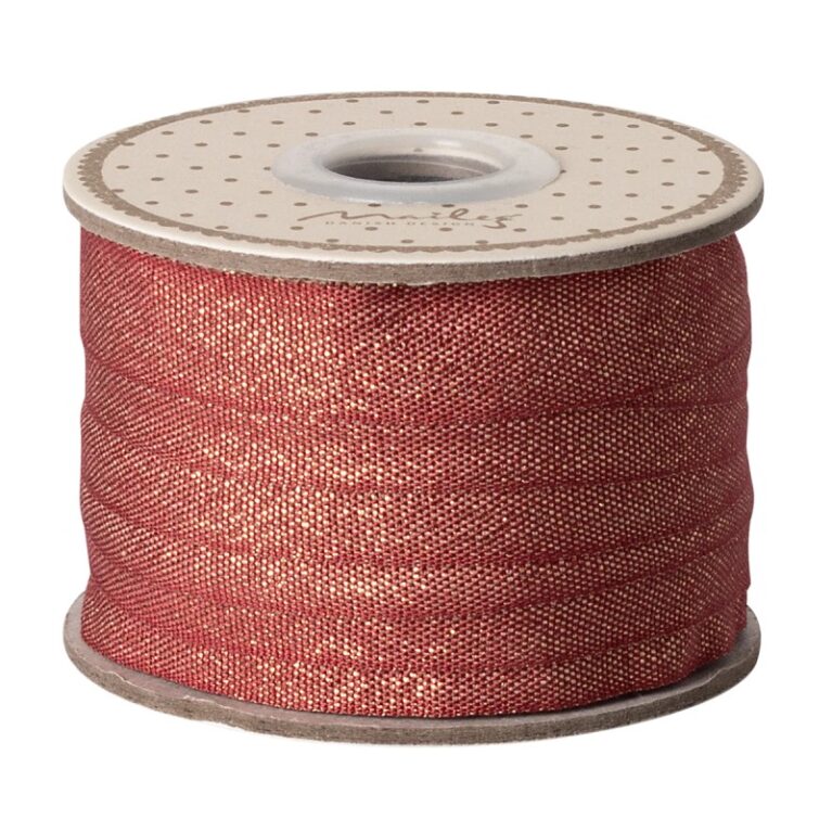 10m Roll Of Ribbon In Red &#038; Gold By Maileg