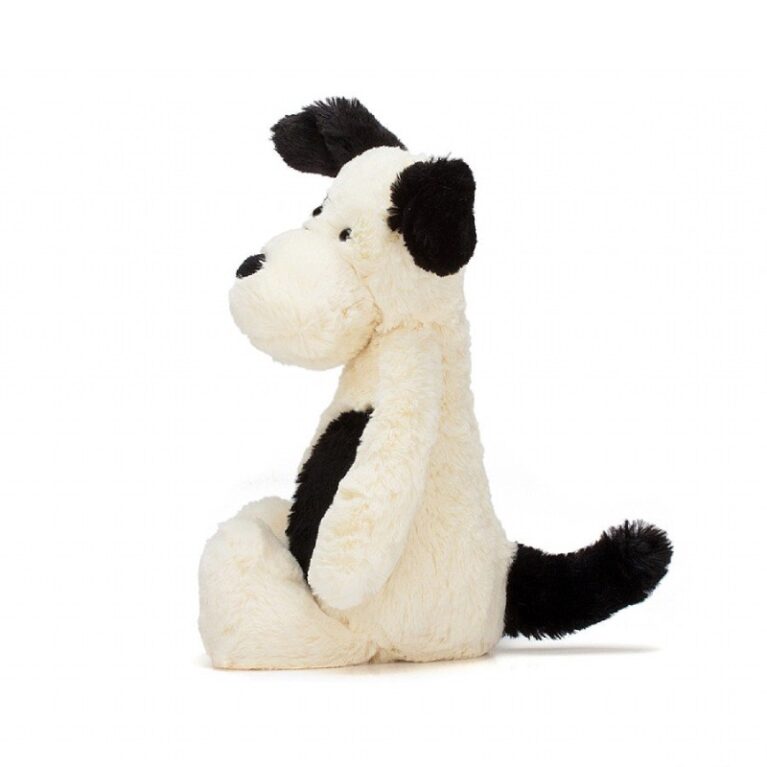 Medium Black &#038; Cream Bashful Puppy By Jellycat