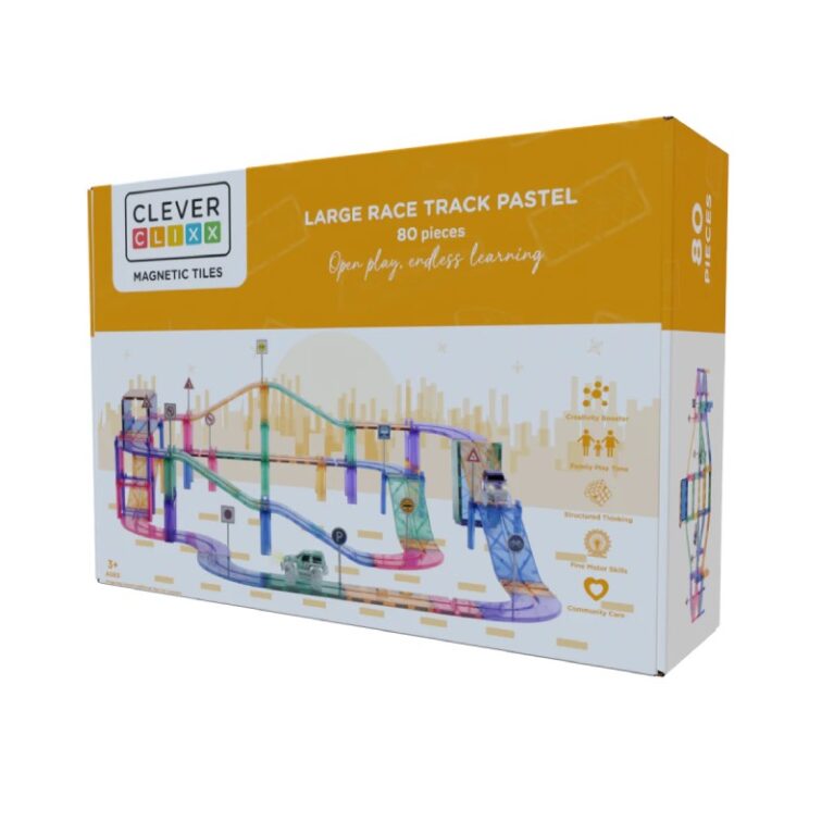 Cleverclixx Large Race Track In Pastel 80 Pieces 3+