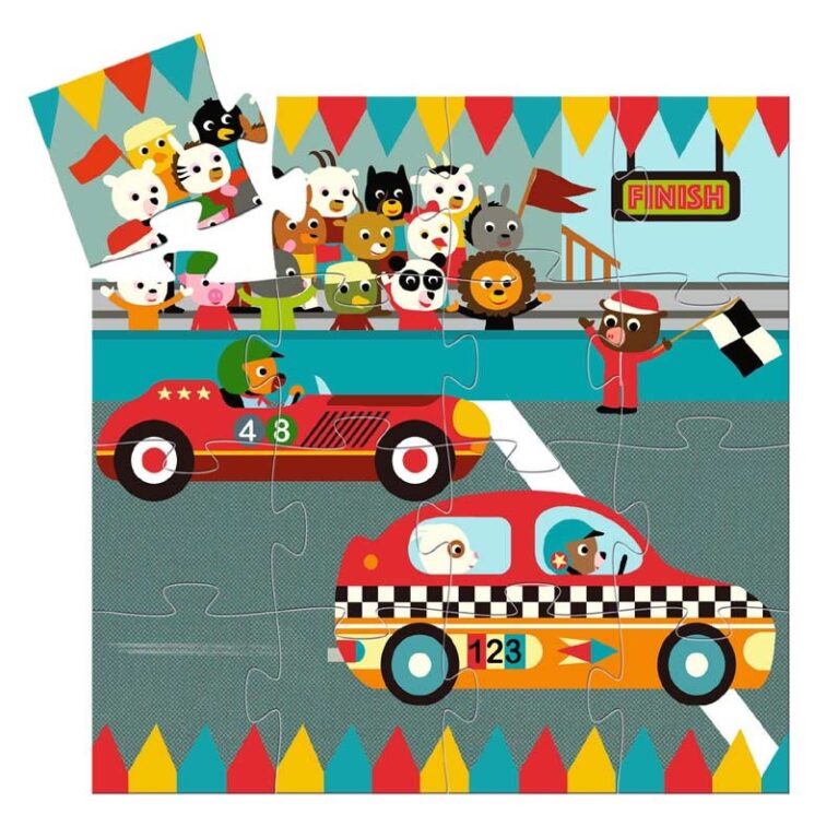 Racing Car &#8211; 16 Piece Jigsaw Puzzle By Djeco 3+
