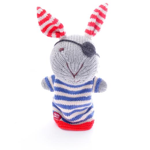 Pirate Rabbit &#8211; Hand Knitted Glove Puppet Organic Cotton