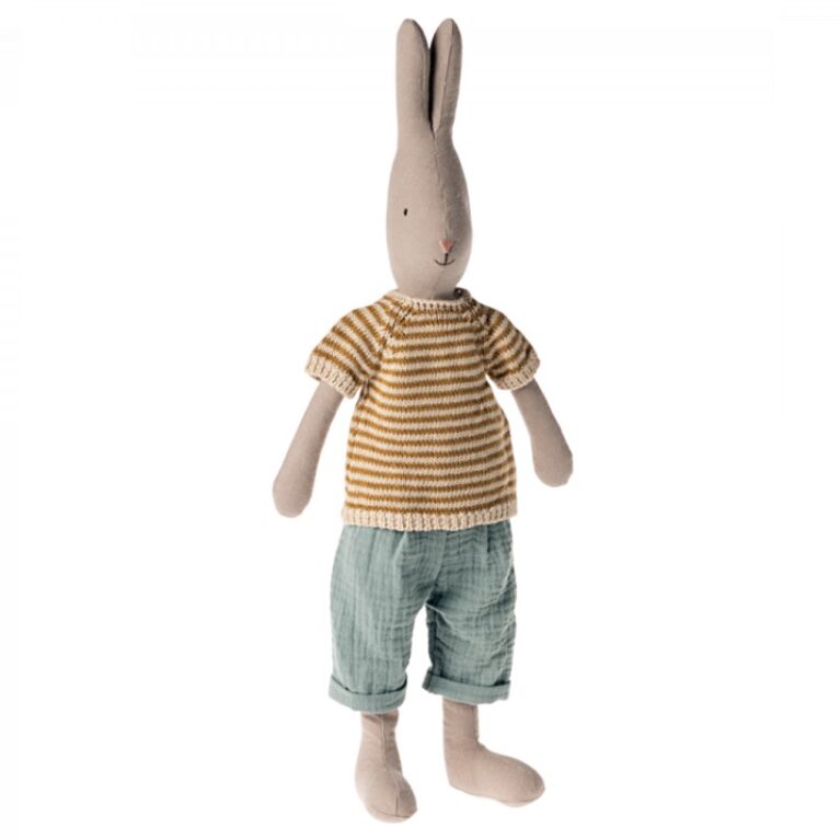 Rabbit In Knitted Shirt &#038; Trousers Soft Toy By Maileg 0+
