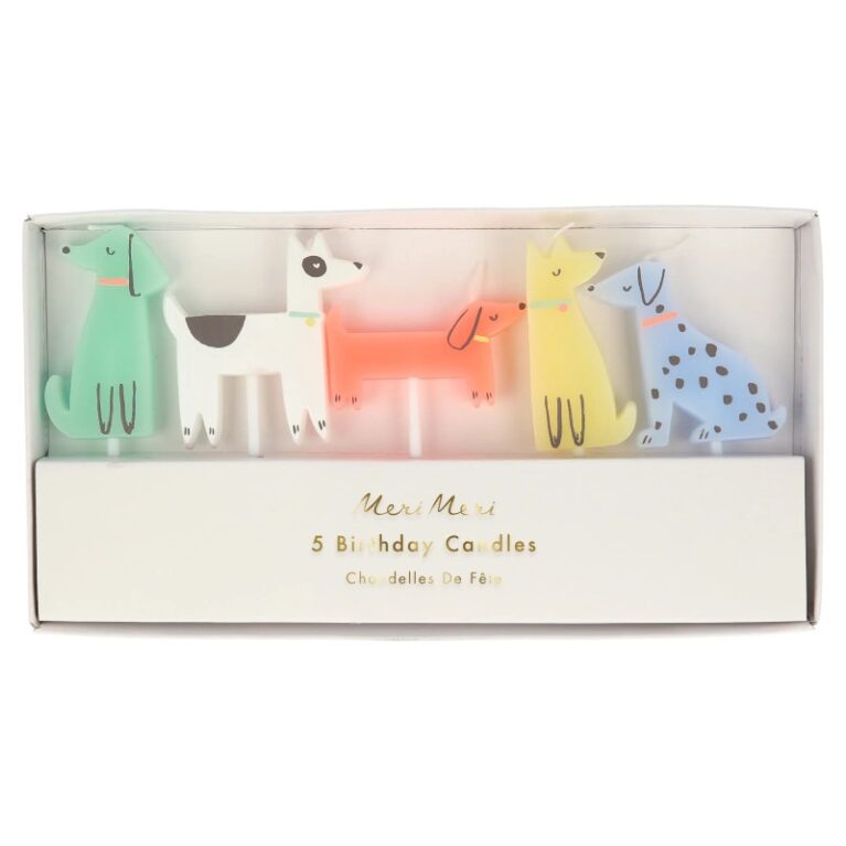 Set Of 5 Dog Shaped Cake Candles