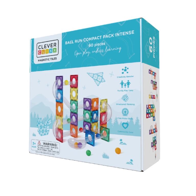 Cleverclixx Ball Run Compact Pack Intense Colours 60 Pieces 3+