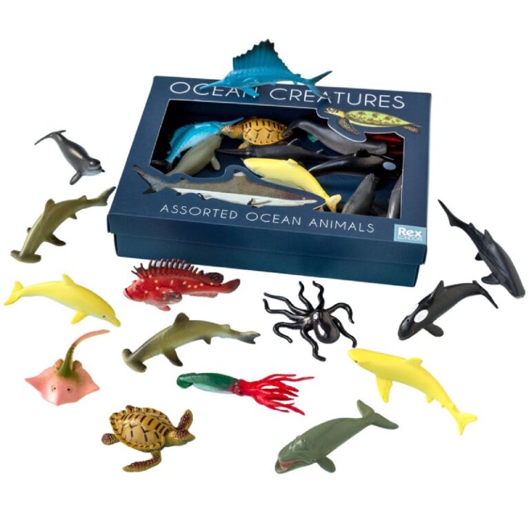 Box Of Assorted Small Ocean Animal Figures 3+