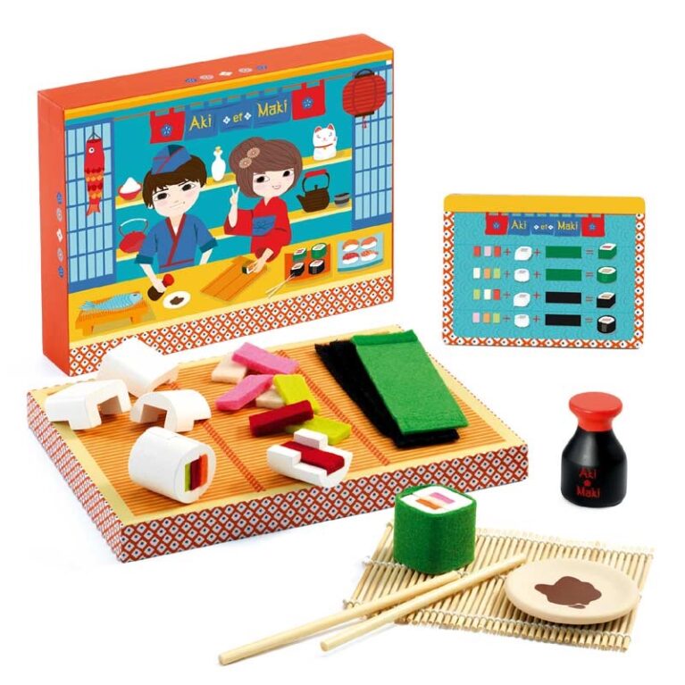 Aki &#038; Maki &#8211; Wooden Sushi Play Food Set By Djeco 4+