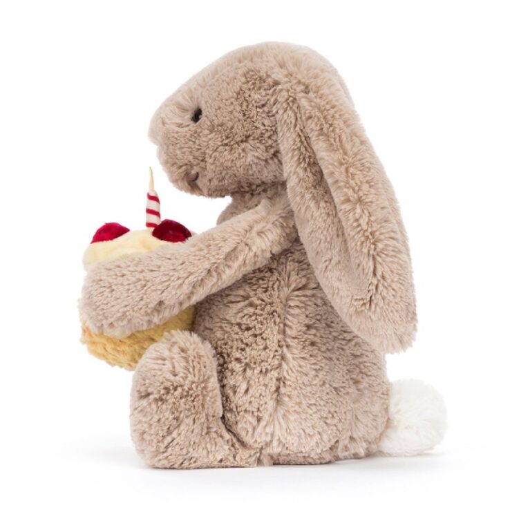 Bashful Beige Bunny &#8216;Birthday&#8217; Soft Toy By Jellycat 0+