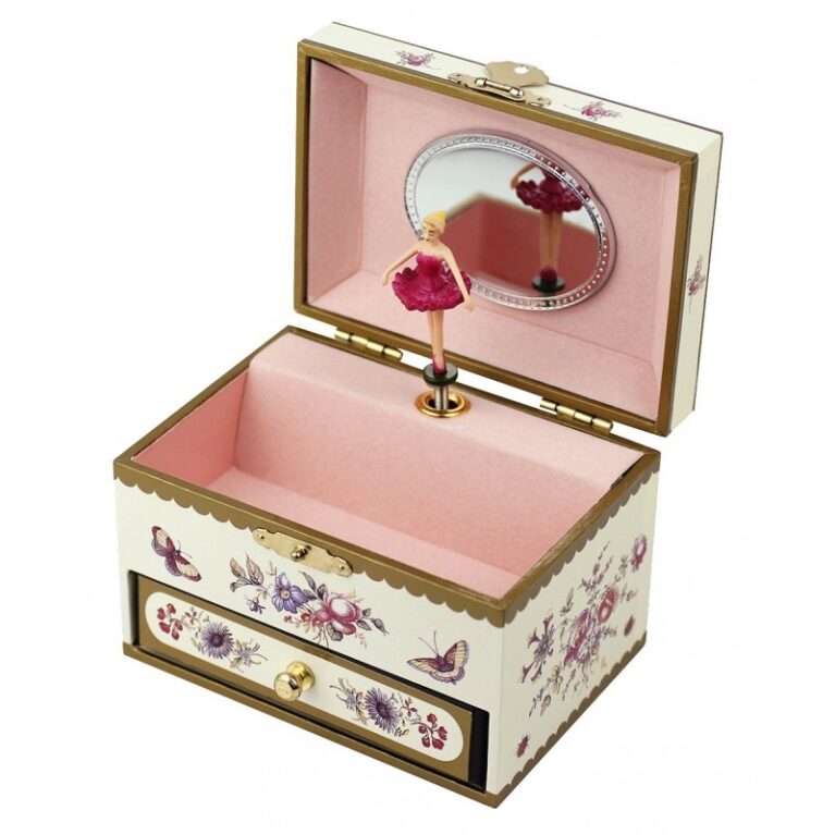 Beautiful Flowers Musical Jewellery Box With Drawer 3+