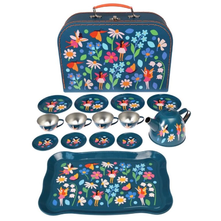 Fairies In The Garden Metal Tea Set In Suitcase 3+