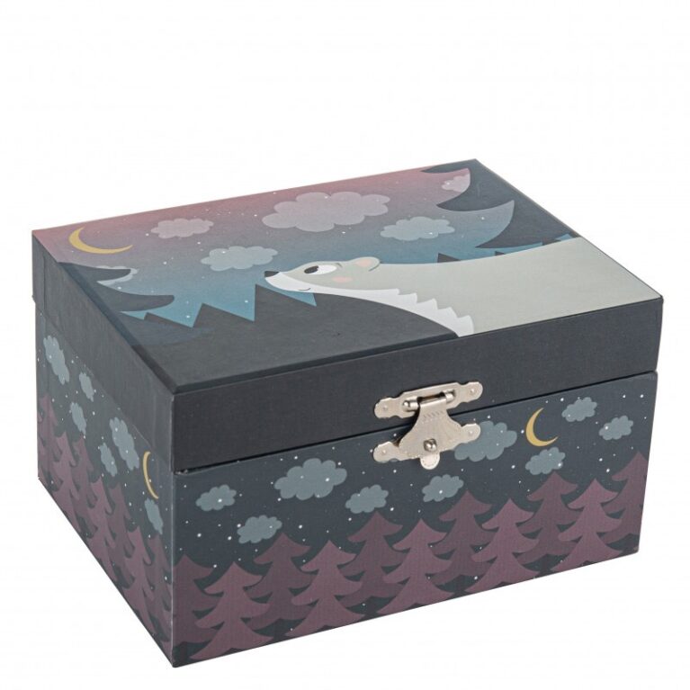 Glow In The Dark Bear In The Forest Musical Jewellery Box