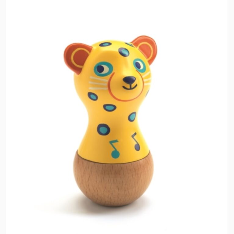 Animambo Wooden Jaguar Maraca Instrument By Djeco 1+