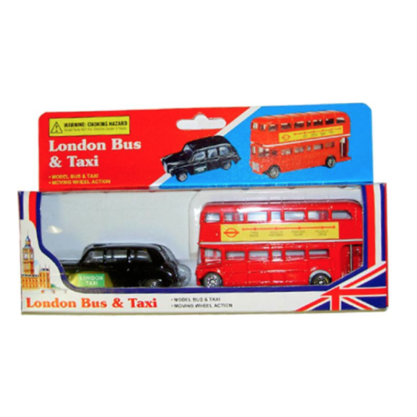 london bus and taxi.