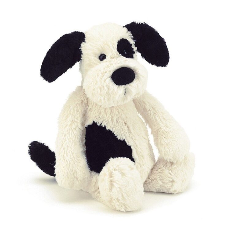 Medium Black &#038; Cream Bashful Puppy By Jellycat