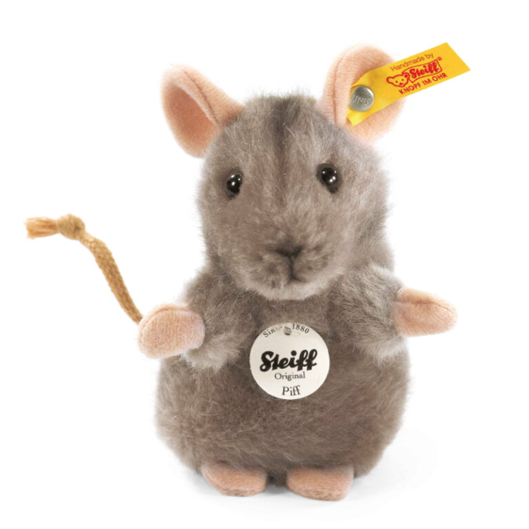 Piff Soft Toy Mouse Grey 10cm By Steiff