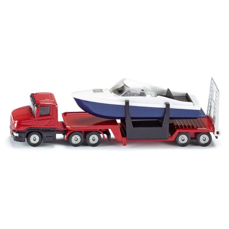 Low Loader With Speedboat &#8211; Double Die-Cast Toy Vehicle 1613 3+