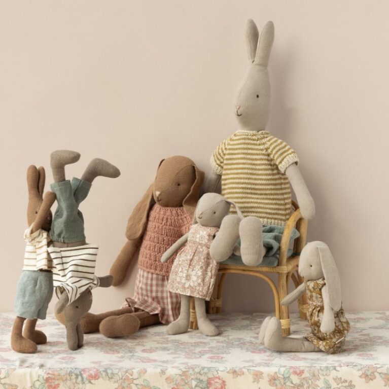 Rabbit In Knitted Shirt &#038; Trousers Soft Toy By Maileg 0+